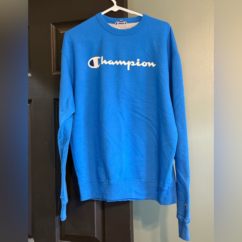 Champion Men's Vibrant Blue Crewneck Sweatshirt